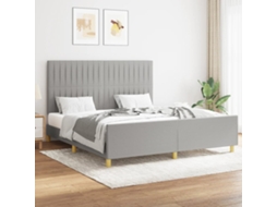Vidaxl Estrutura De Cama Sem Colchão 160x200 Cm Tecido Cinzento-claro