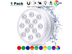 Lâmpada LED submersível com controle remoto RF, IP68, para piscina e jardim | S/MARCA