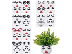 Escolha De Arte - Scheda De Decorar O Rosto Feminino - 6 Folhas - Plástico - Adesivos - Decoração - Dimensões 150 X 227 X 0,4 Mm