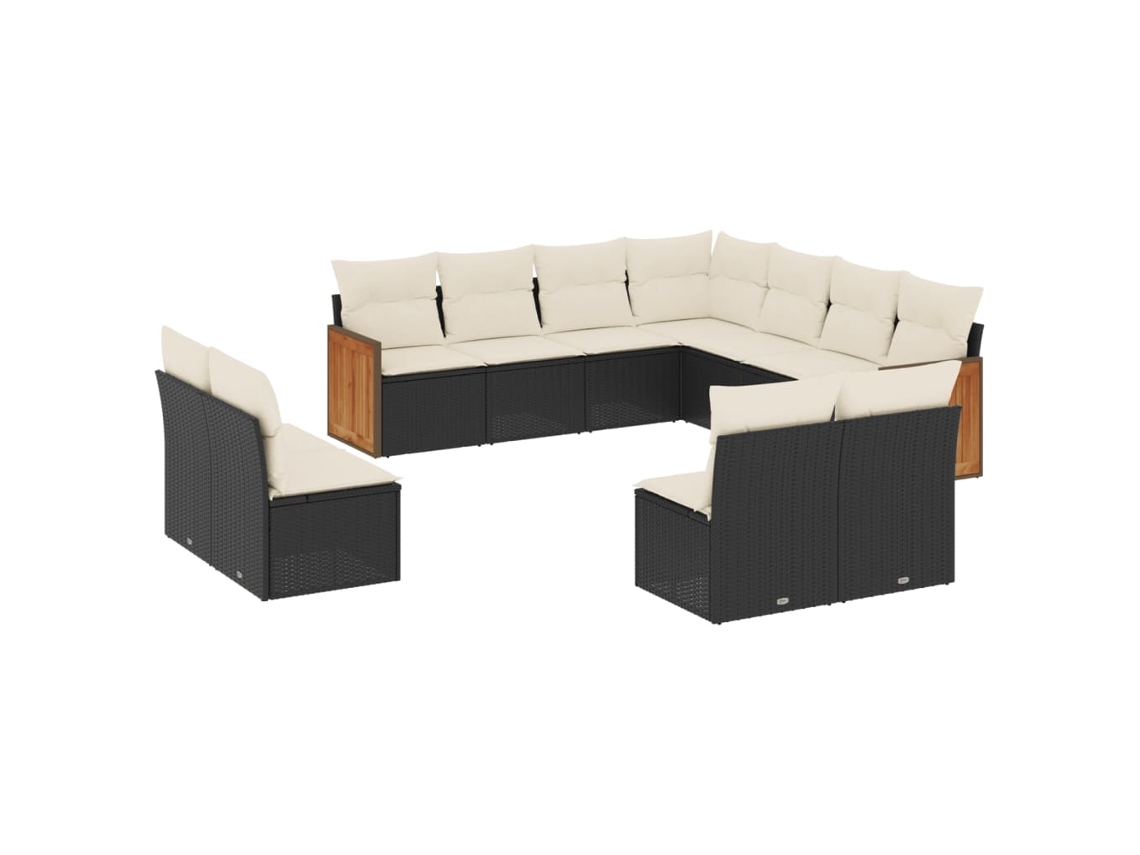 Garden Sofa Set, Garden Sofa Sets Vidaxl Preto Rattan / Vime (n/a)