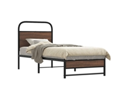 Vidaxl Estrutura Cama S/ Colchão Derivados Madeira Carvalho Castanho
