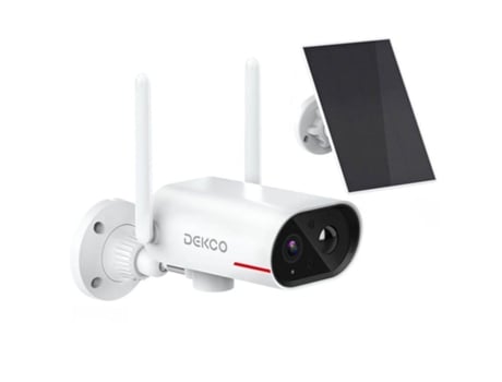 Câmera de Segurança Ip DEKCO Dc8L 3Mp Painel Solar Visão Noturna Ip65 Branco