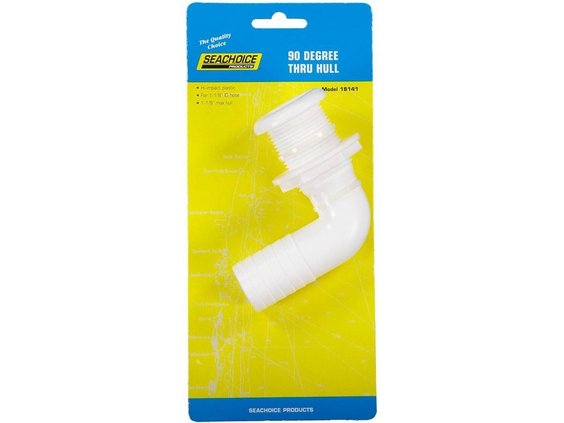 Acessório thru-hull SEACHOICE Thru Hull 90 Degree 2 Nuts Branco