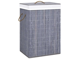 Laundry Basket, Laundry Baskets Vidaxl Cinzeto Bambu (40 X 30 X 60 Cm)