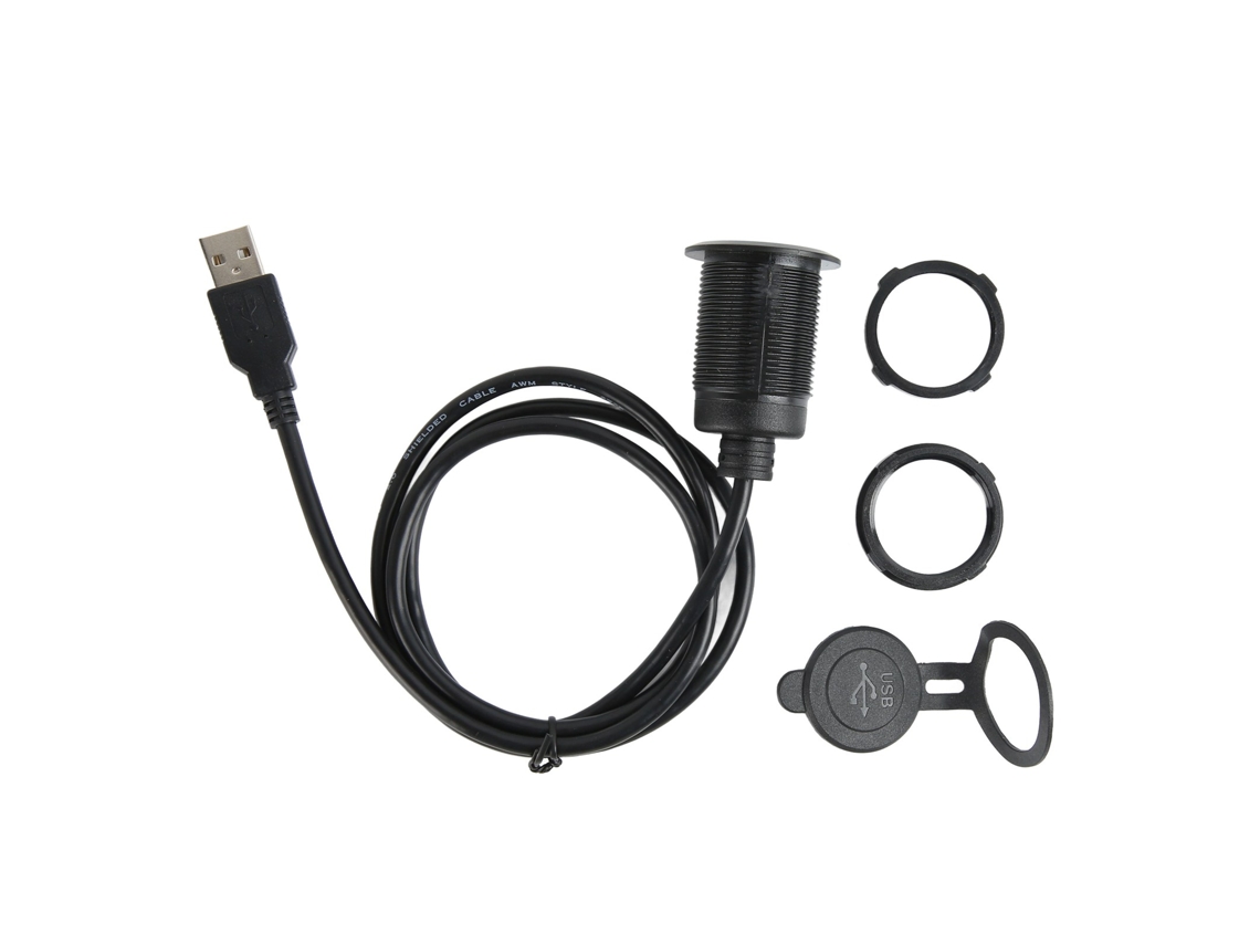 Cabo De Extensão Usb Embutido Para Veículo (transmissão Dual Usb 2.0 Macho Para Fêmea, Plugue À Prova D'água E Plug And Play)