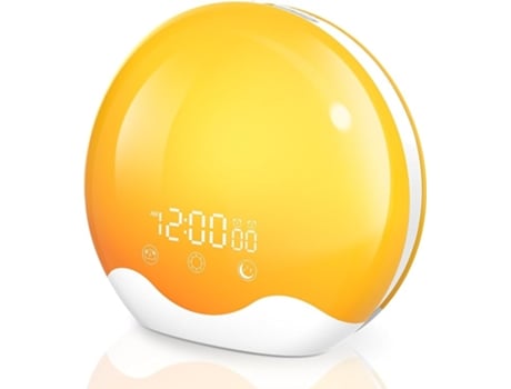 Despertador Com Ecr Tctil, Luz De Despertar Led Com Simulao De Nascer E Pr Do Sol, 12 Luzes Coloridas, 5 Sons Naturais, Rdio Fm Jaicom