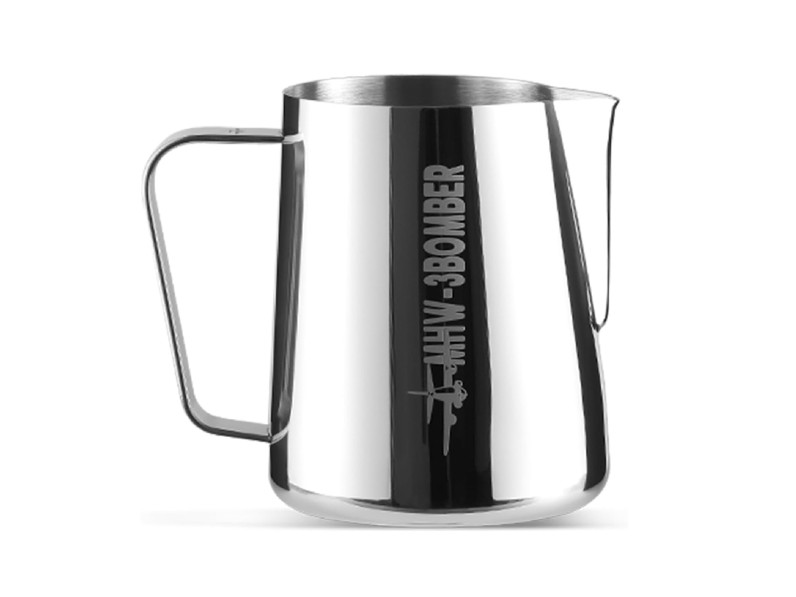 Jarra de espuma de leite 600ml, aço inox 304, boca de crocodilo, alça ergonômica