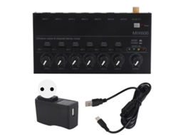Mesa De Som Estéreo Ultracompacta De Metal Com Baixo Ruído, 6 Canais, Ideal Para Estúdio, Palco, Pequenos Clubes E Bares, 100 A 240v (plugue Ue)