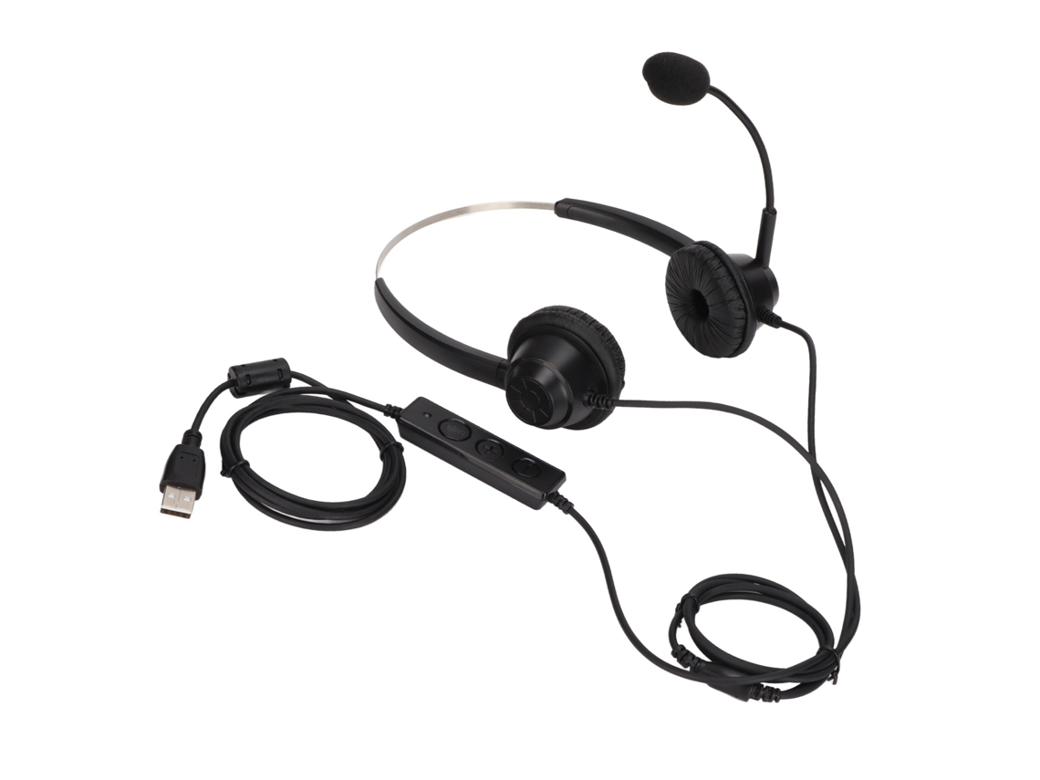 Mali fone de Ouvido Usb Binaural para Negócios com Volume Ajustável e Microfone Mudo H360dusb1