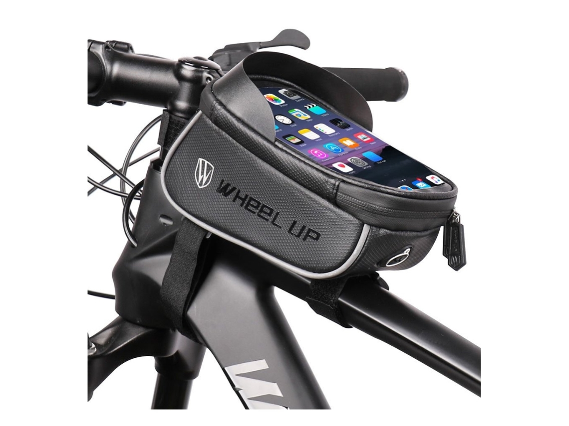 Bolsa de selim impermeável Wheelup para bicicleta, com espaço para smartphone de 6,2 polegadas, preta BRILVIBERA