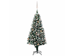 Árvore Natal VIDAXL artificial pré-iluminada c/ bolas e pinhas 150 cm