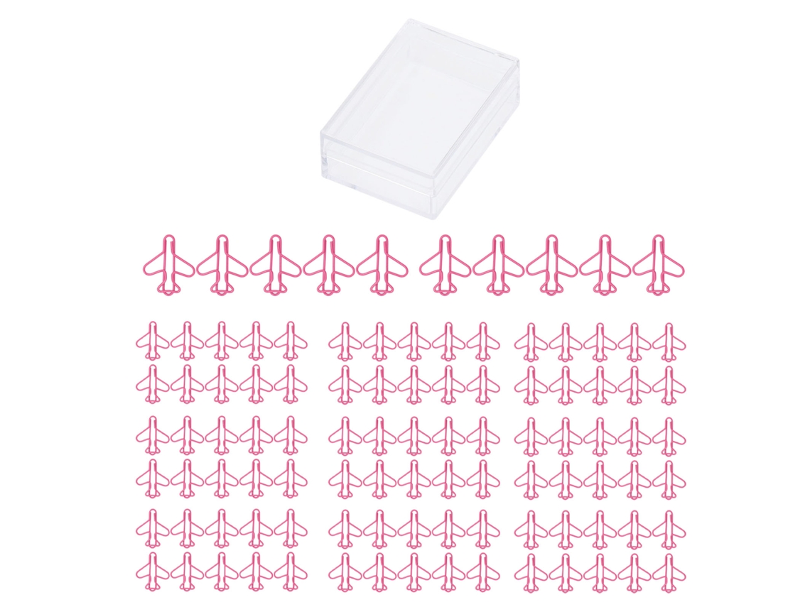 100 Clips De Papel Formam Avião De Prata Antirroto Bonito Para Scrapbooking E Artesanato Rosa