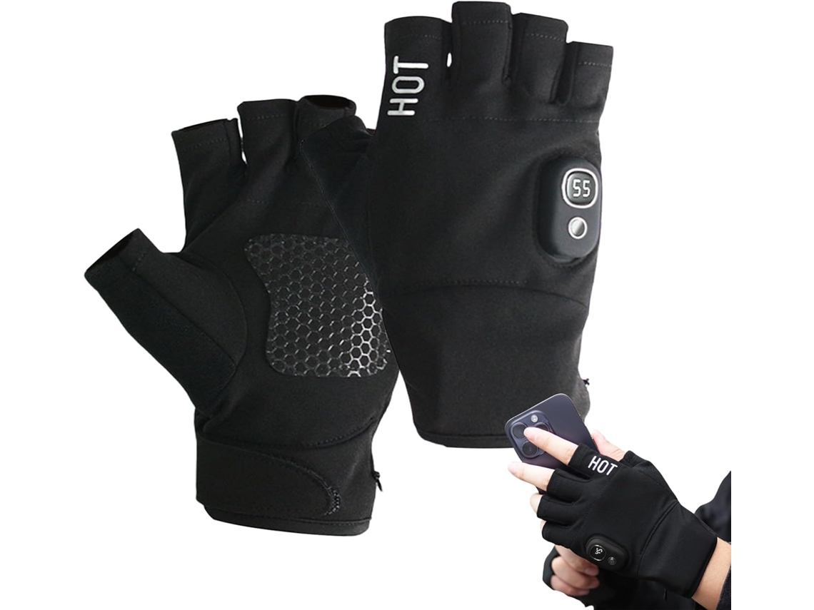 Luvas De Trabalho Sem Dedos Aquecidas Esqui Neve Aquecedores M Os Com Controle Temperatura Em Tr S N Veis Para