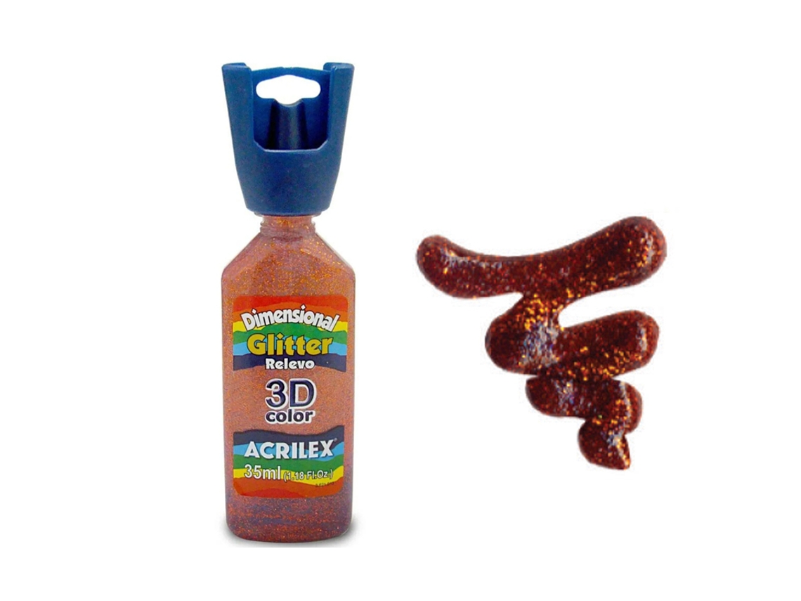 Dimens. Relevo 3D Glitter 35Ml Ferrugem 12212216 Acrilex
