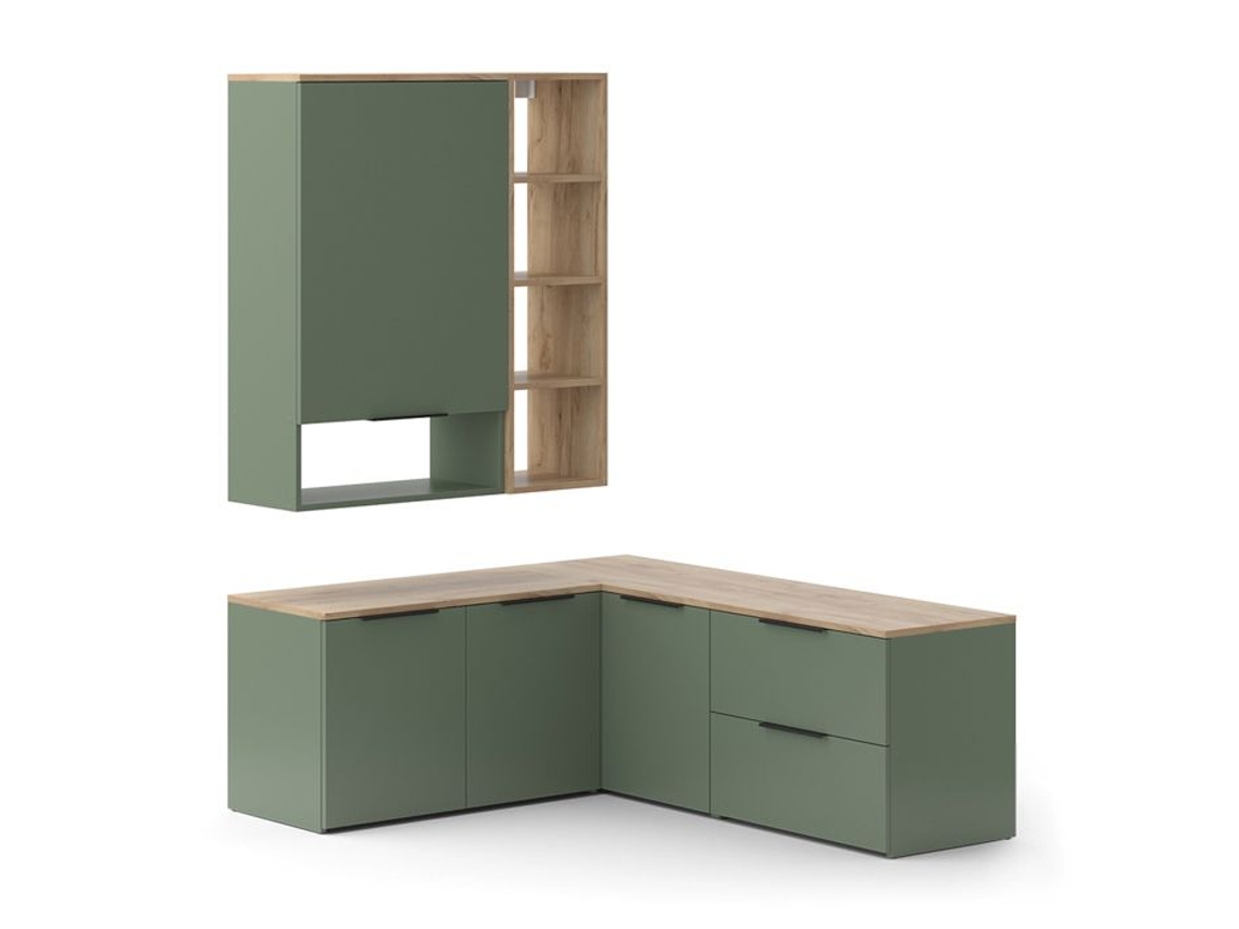 Meuble Paroi Wido, 5 Partes, Verde, Sonoma, Vicco 3
