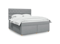 Vidaxl Cama Com Molas/colchão 180x200 Cm Tecido Cinzento-claro