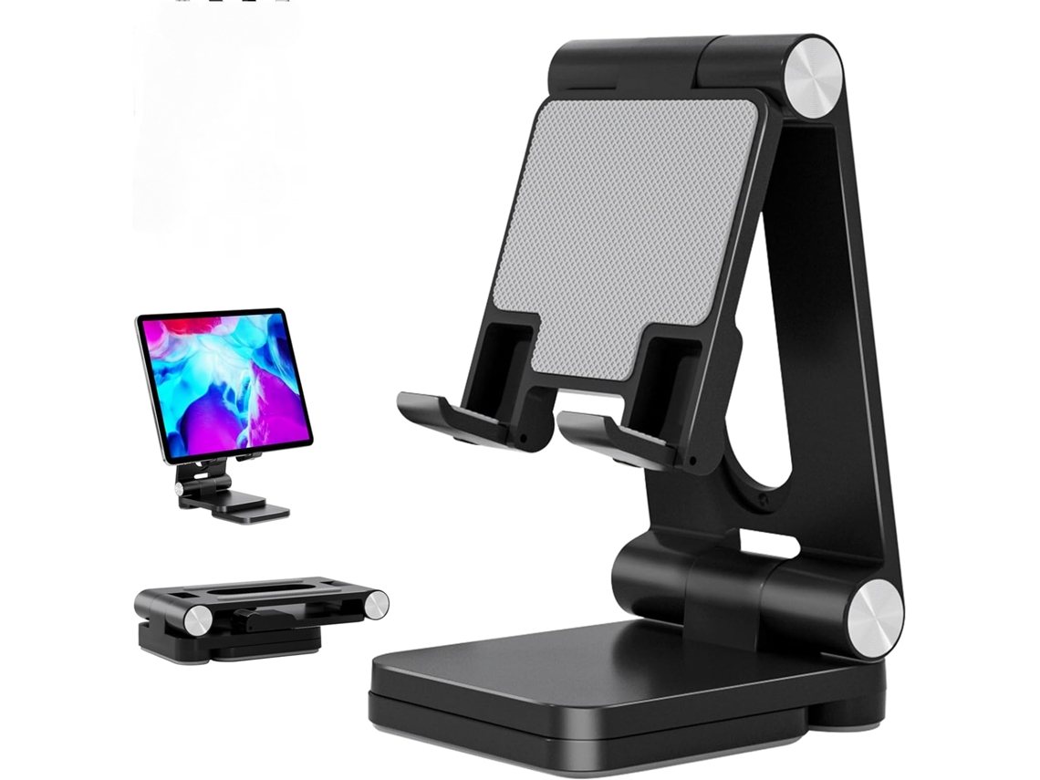 Suporte Dobrável Ajustável Para Celular E Laptop Altura/ângulo Ajustáveis, Design Mais Alto Para Dispositivos De 4 A 11 Pés Slowmoose (preto)
