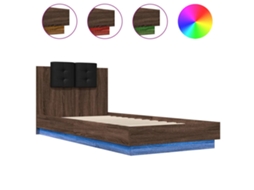 Estrutura de Cama com Cabeceira e Luzes Led Carvalho Castanho MAISON EXCLUSIVE (90x200 cm)