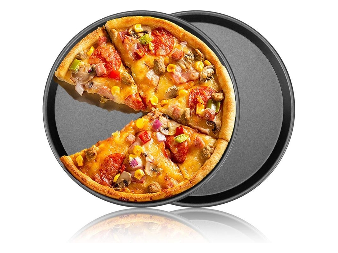 2026 moldes para Hornear Pizza de 12 Pulgadas 2 Piezas, Molde Antiadherente de Acero Carbono para Pizza, Pasteles Y Galletas