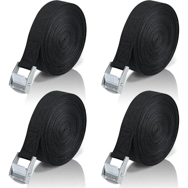Cintas De Amarração 10 M, Pacote Com 4 Unidades, Com Fivela De Liga Zinco Para Fixação Motocicletas/carros/bagagens/mudanças, Tração