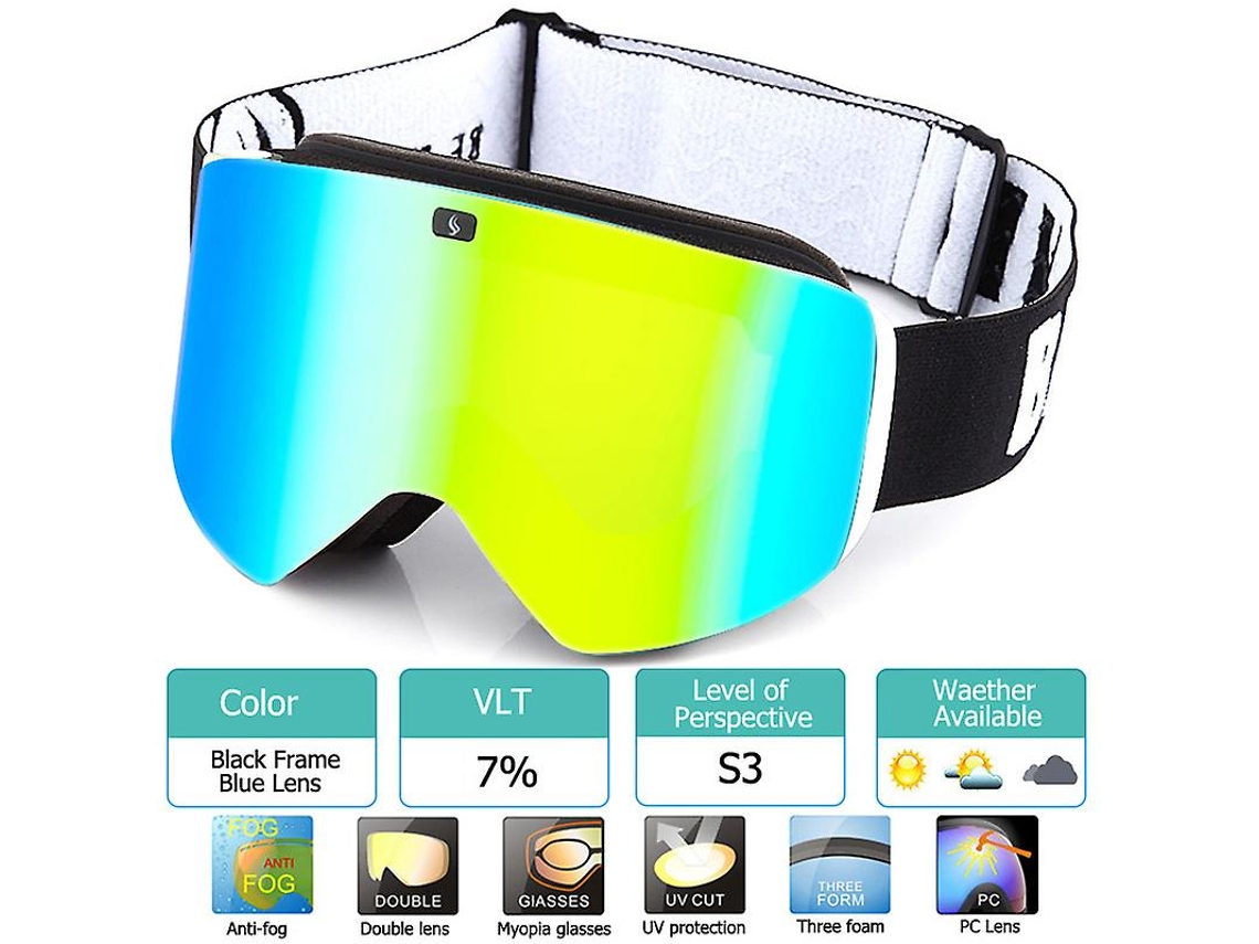 Óculos De Esqui Com Lente Polarizada De Dupla Camada Magnética, Óculos Antiembaçante Uv400 Para Esqui E Snowboard, Óculos De Esqui Para Homens E Mulhe