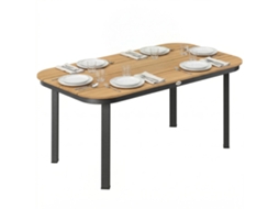 Mesa de jardim CHEZMOI para 4 a 6 pessoas, ripado, alumínio, 120x70x72cm, preta