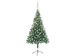 Vidaxl Árvore De Natal Artificial Pré-iluminada + Bolas 380 Ramos