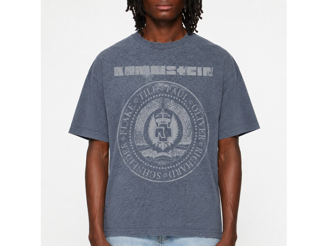 Rockinstone T-shirt Rammstein Band Est. 1994 Heather Grey-blue Size:xl