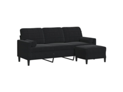 3-seater Sofa, 3-seater Sofas Vidaxl Preto Veludo (n/a)