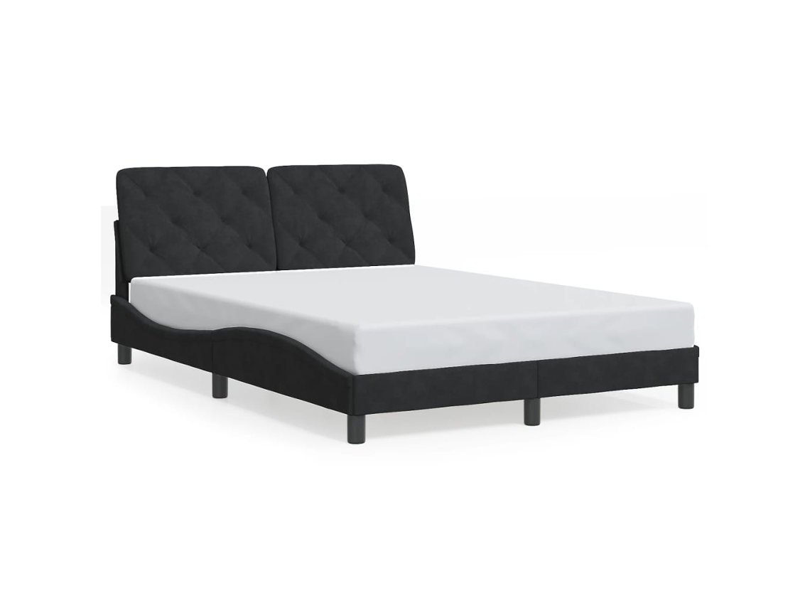Bed Frame, Bed Frames Vidaxl Preto Madeira Processada (120 X 200 Cm)