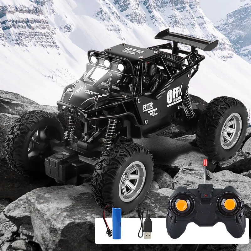 Veículo Off road com Controle Remoto, Crawler de Liga Leve 1:20 com Controle Remoto Sem Fio e Luzes MDUG (preto)