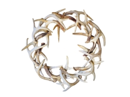 Coroa de Natal 30x30cm com 'antler' Branca LAXISCREED