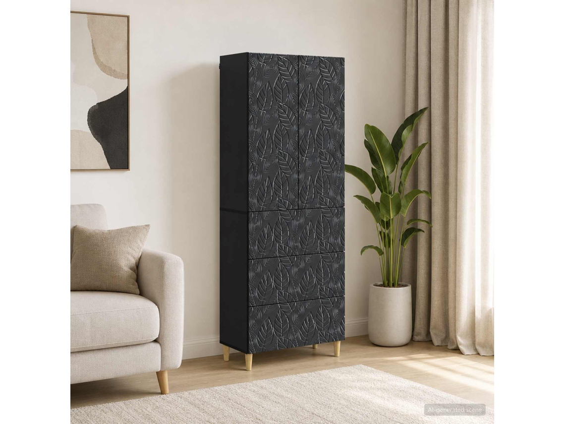 Vidaxl Conjunto De Gabinete 2 Unid. 66 X 34,5 X 90 Cm Preto