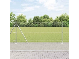 Vidaxl Cerca Hexagonal Com Base De Concreto 100 X 1 M Aço Galvanizado