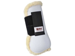 Botas Frontais de Pele de Carneiro Deluxe Branco Ponyhispano Hipica