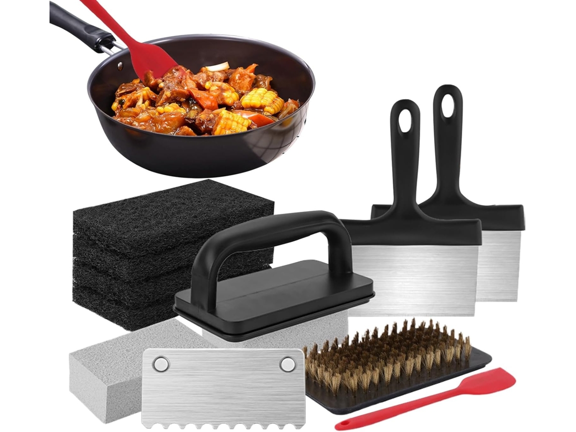 Lurelia Kit De Limpeza Para Grelhas E Fogões, Escova Ergonómica Resistente Ao Calor