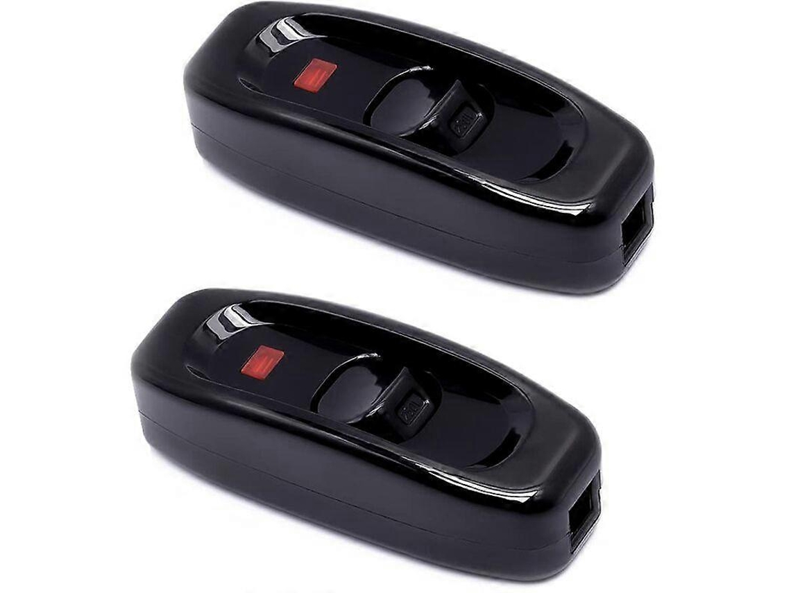 Omni interruptor de Lâmpada em Linha Preto com Luz Indicadora Led 250v 10a para Lâmpadas de Mesa Luminárias 2 Unidades