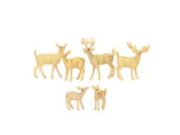 Primerox 6 Peças Modelo de Veado de Cauda Branca Simulação Animal Plástico Dourado para Decoração 3 Anos +