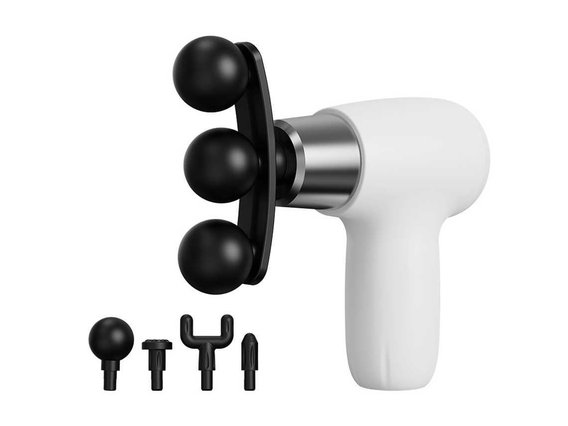 Mini Pistola de Massagem Muscular com 5 Cabeças, 6 Velocidades, Usb c, Ideal para Relaxamento Pós treino, Compacto, Recarregável, Uso D STELASPLEN