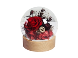 Laxiscreed Caixa De Música Com Rosa Eterna Para Namorados, Ornamento Rotativo Manual