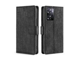 Capa De Couro Com Fecho Magnético E Sensação De Pele De Crocodilo Para Oppo A57s 4g / A57e 4g