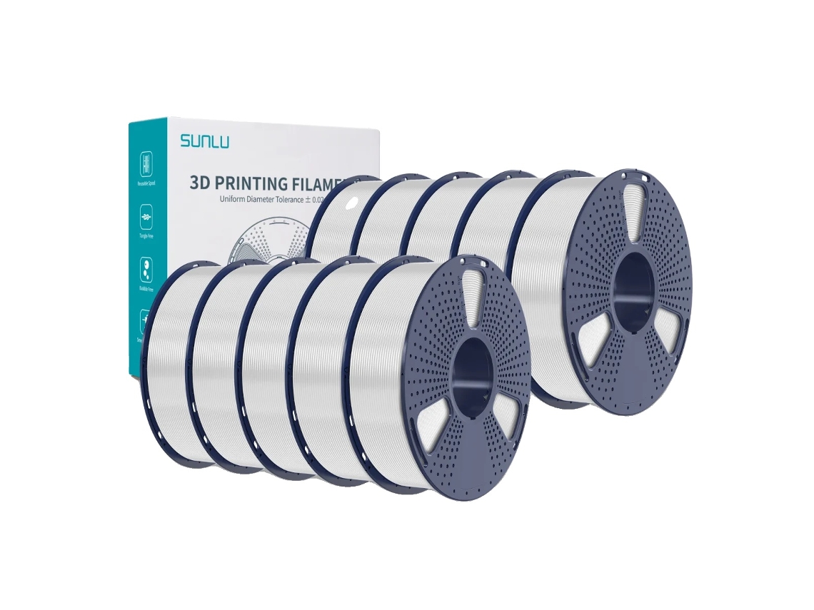 Filamento De Impressora 3d Sunlu Petg, Alta Dureza, Zero Bolhas,10kg Branco Oem