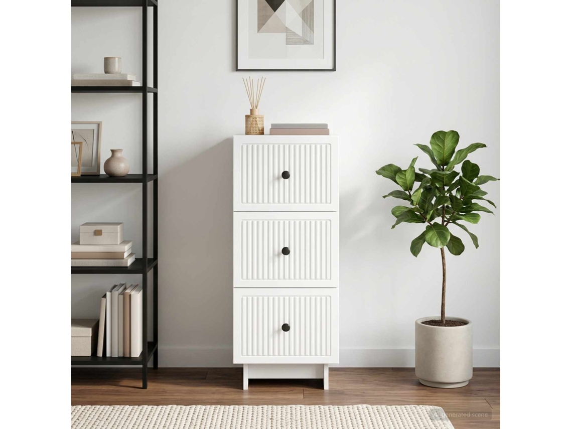 Vidaxl Gabinete De Gavetas Branco 33 X 34,5 X 90 Cm