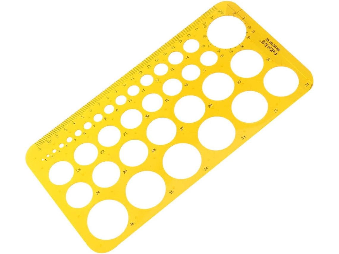 Régua Curva De Plástico Transparente Laranja Para Desenho