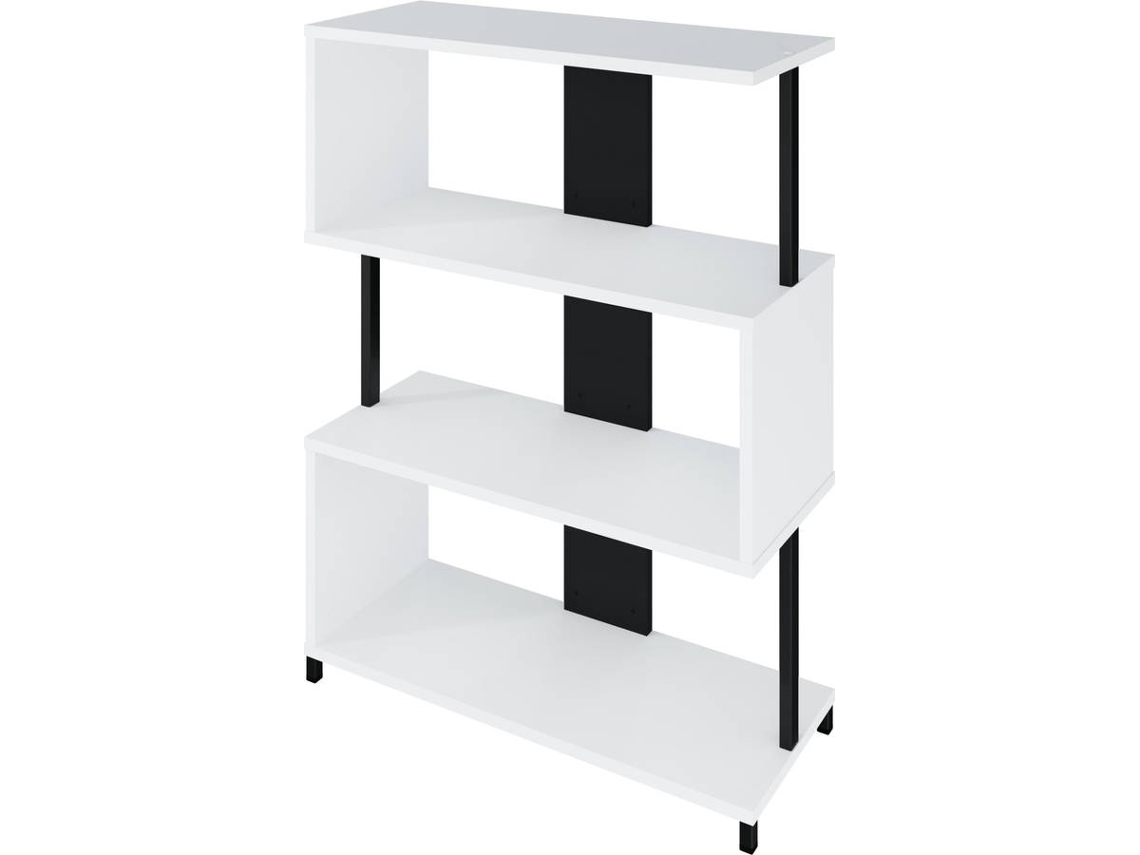 Estante LEVIRA Liri Preto e Branco (108x80x32cm - Melamina)