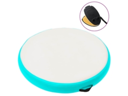 Vidaxl Tapete De Ginástica Insuflável Com Bomba 100x100x10cm Pvc Verde