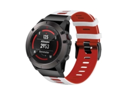 Bracelete Pioneer para Garmin Forerunner 945 Lte Branco e Vermelho
