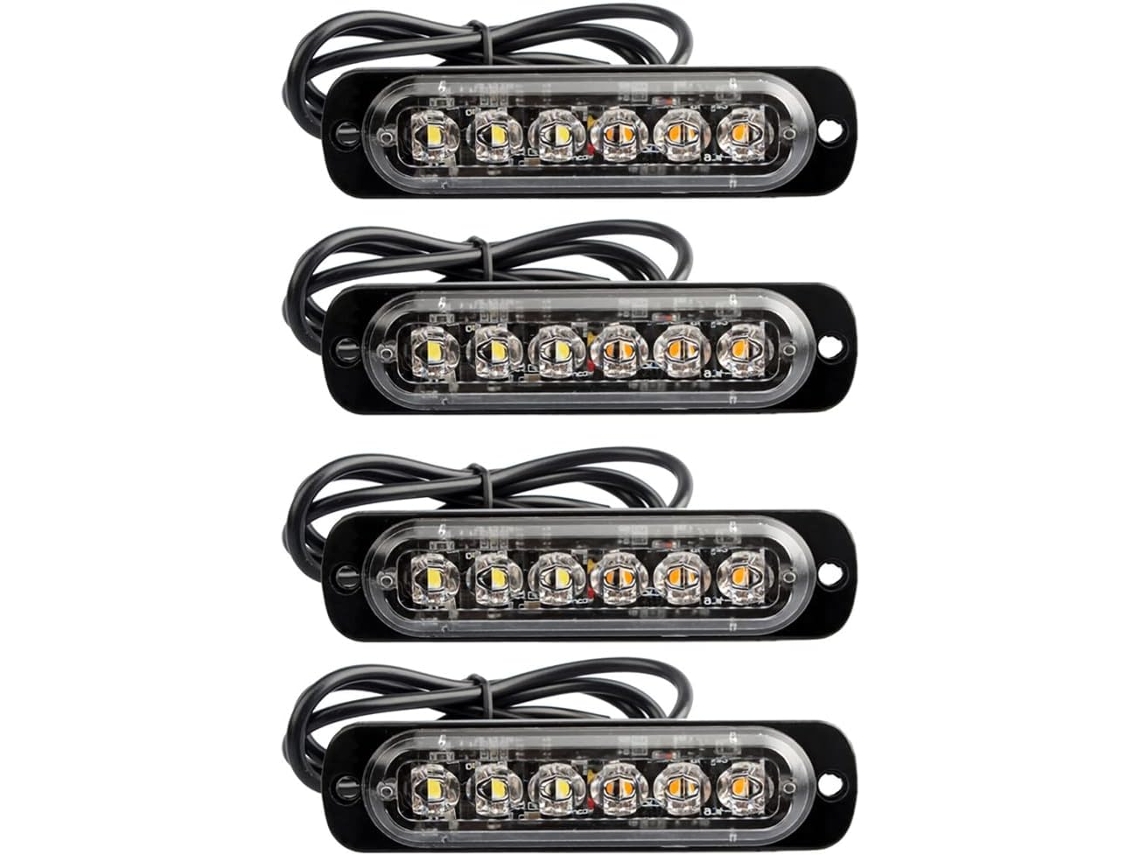 Batlam Conjunto De 4 Lâmpadas Estroboscópicas Led Para Grades Semáforos Caminhões E Carros 12v 24v