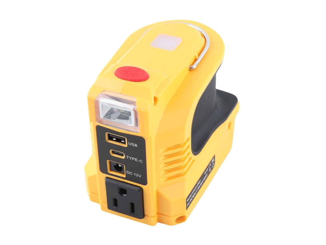 Inversor Portátil 220w Para Baterías Li 18v 20v Dcb204 Dcb200 Dcb203 Salidas Ac Usb Type C
