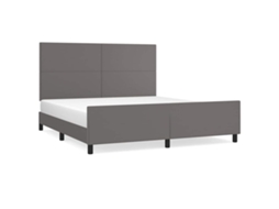 Bed Frame With Headboard, Bed Frames With Headboards Vidaxl Cinzeto Couro Artificial (180 X 200 Cm)